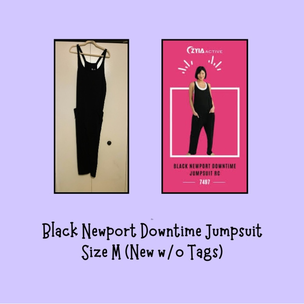 ZYIA Black Newport Downtime Jumpsuit (M)